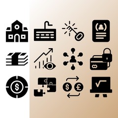 Money, target and exchange related premium icon set