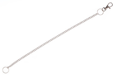 Long chain of keychain strap isolated on white background