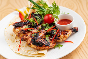 grilled chicken with sauce