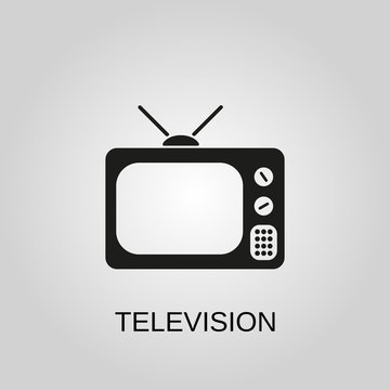 Television icon. Television symbol. Flat design. Stock - Vector illustration
