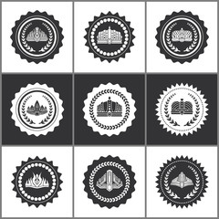 Royal Crowns and Laurel Branches on Seals Set