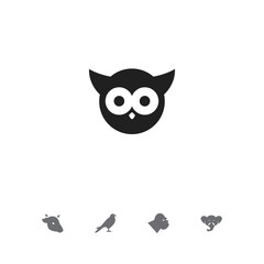 Set of 5 editable zoology icons. Includes symbols such as owl, cow, gorilla and more. Can be used for web, mobile, UI and infographic design.