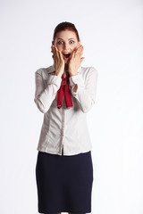 office business woman on white bacground