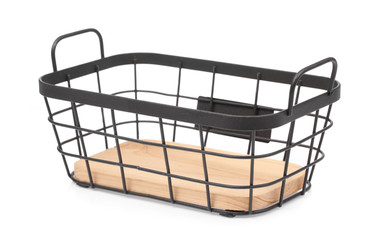 steel basket isolated on white background
