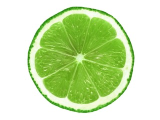 Lime slice on white