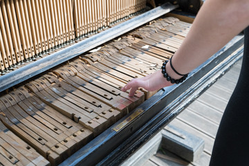 Old piano left outdoors