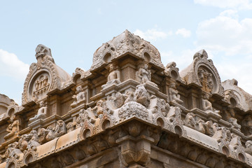Carved figures on the walls, Chavundaraya Basadi, Chandragiri hill, Sravanabelgola, Karnataka