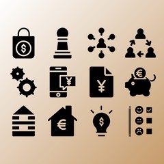Idea, smartphone and gears related premium icon set