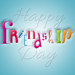 word "friendship" in light blue background
