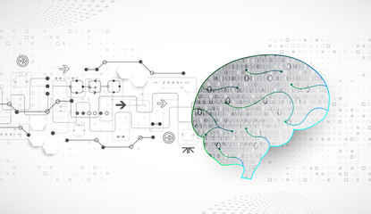 Abstract digital brain,technology concept. Vector