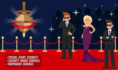 Fototapeta na wymiar Special Event Security. Vector Illustration.