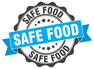 safe food stamp. sign. seal