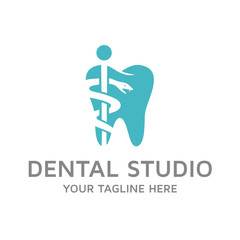 Dental Tooth Logo Symbol Aesculapius