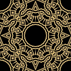 Beautiful tablecloth. Seamless lace pattern with geometric, floral element. Vector illustration.