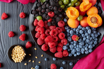 close-up of summer Fruit and berries salad