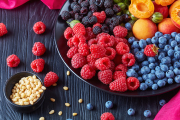 Fruit and berries saladon a plate