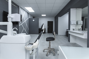 Work place of modern stomatology clinic with technology desing