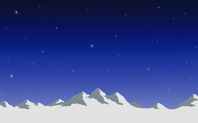 mountain with night sky