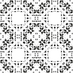 Black and White Seamless Ethnic Pattern. Tribal
