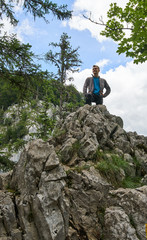 Male hiker on the mountain