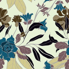 Abstract elegance pattern with floral background.