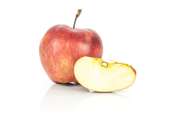 Naklejka na ściany i meble Red delicious apple and one slice isolated on white background.