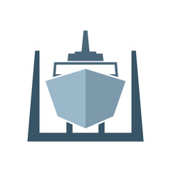 Ship in dry dock icon - obrazy, fototapety, plakaty