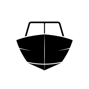 Motor boat front view icon