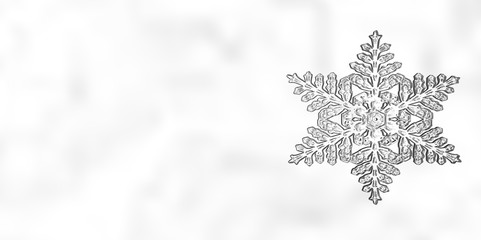 A winter or Christmas background 3D illustration featuring a snowflake