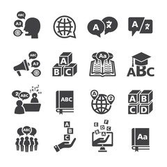 Language icon set