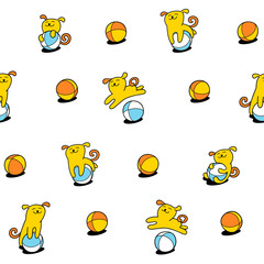 Llittle dog seamless pattern