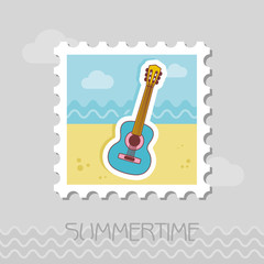 Guitar Beach flat stamp