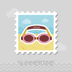 Swimming Goggles flat stamp