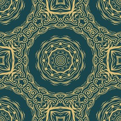 Seamless vector pattern. Geometric floral ornament. For Interior decoration, wallpaper, presentation, fashion design, print