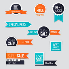 Set of sale banner collection, discount tag, special offer banner. Vector illustration