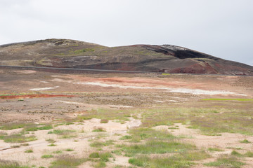 Landschaft beim Mývatn Nature Bath / Kieselgurwerk  in Nord-Island