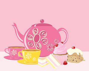 pink afternoon tea
