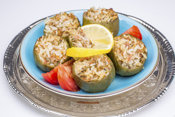Turkish foods; stuffed peppers (biber dolmasi)
