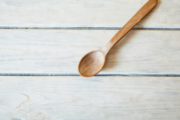 Wood spoon on table