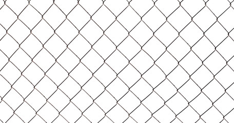 Fototapeta premium Chain-link fence isolated on white