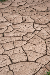 Trockene, rissige rote Erde - Hintergrund