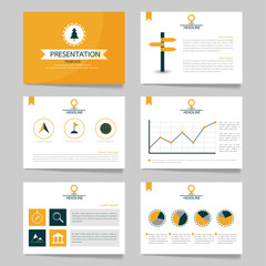 Template vector triangle blue set for brochure presentation   business.Slides horizontal of modern layout and brochure illustration   leaflet flyer design