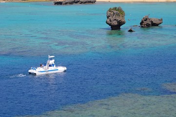 Beautiful Tropical Beach in Okinawa Island, Japan