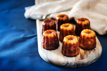 Canele is a small French pastry with rum and vanilla