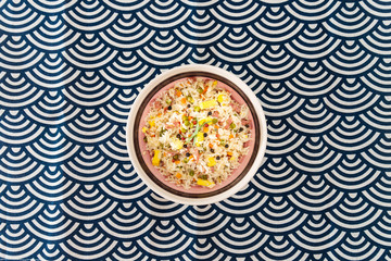 Cantonese fried basmati rice with ham and eggs