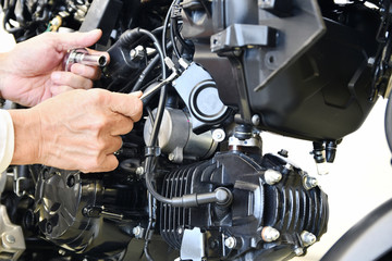 Fototapeta premium オートバイの整備