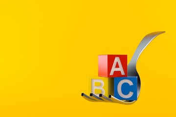 Fork with toy blocks