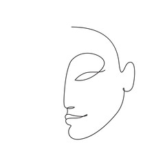woman face line art