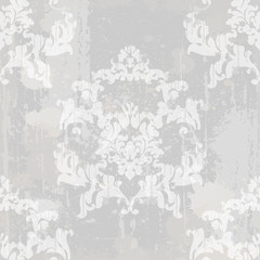 Vintage baroque pattern texture ornament Vector. Old effect style decors