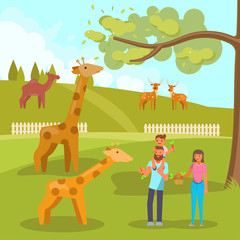 Obraz na płótnie Canvas Zoo animals vector flat style design illustration